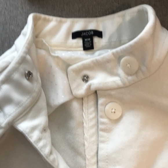 JACOB Cream Button Up Pea Coat Medium - Picture 4 of 9